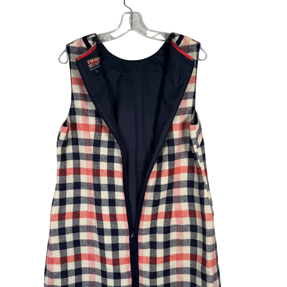 Boden British Tweed Mallalieus 100% Wool Plaid Sheath Dress 12L - Picture 5 of 12